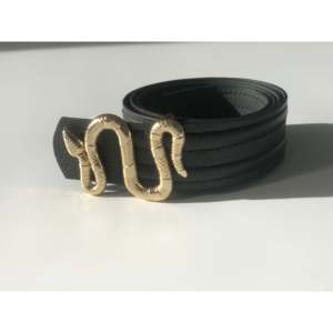 Genuine Leather Belt With <b>Snake</b> Buckle Cow <b>Hide</b> Casual Style Solid Color - Product Image 2
