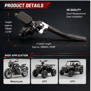 Nouvelle pompe de frein droite en aluminium HBS pour <span class=keywords><strong>moto</strong></span> / VTT / UTV - Product Image 3