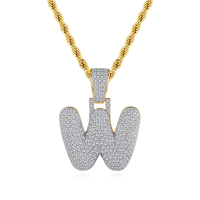 Colliers de bijoux avec lettres de rappeur hip-hop JINSE, vente en gros de colliers avec nom, collier en zircon cubique