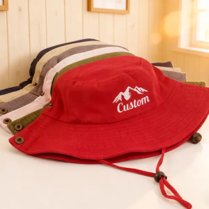 Sombrero de Pescador Unisex de Estilo Vintage con Diseño de Dibujos Animados, Personalizado, de Ala Ancha, 100% Algodón Lavado, Reversible, para Escalada, con Efecto Desgastado, Venta al por Mayor - Product Image 1