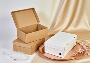 Boîte pliante écologique recyclable à couvercle rabattable en carton ondulé épais, disponible en versions kraft et blanc, idéale pour les cadeaux et l'artisanat - Product Image 5