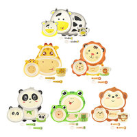 Nouvel ensemble de vaisselle pour enfants en fibre de bambou 2022 – Assiettes et bols biodégradables pour bébés – Lot de 5 assiettes compartimentées à motifs de dessins animés