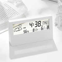 Horloge numérique transparente transparente intelligente Station météo réveil de table thermomètre hygromètre horloge domestique intelligente