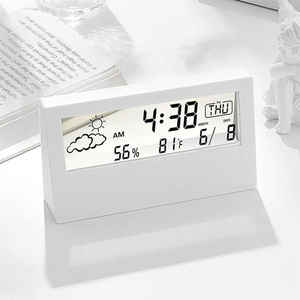 Reloj digital transparente, estación meteorológica, reloj despertador de mesa, termómetro, higrómetro, reloj doméstico inteligente - Product Image 3
