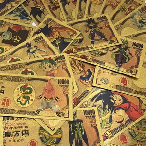 Temos mais dbz japonês prop dinheiro yen, bills de anime 24k, folha de ouro, cédulas, preço de fábrica, grande menino, jogo, cartas de jogo