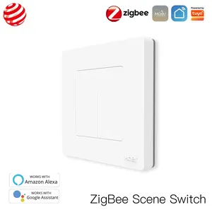 Interruptor de Luz/Scenas Inteligente MOES Star <span class=keywords><strong>Ring</strong></span> ZigBee3.0 con Botón, Compatible con la Aplicación Tuya y Control por Voz de <span class=keywords><strong>Alexa</strong></span>/Google para Uso en el Hogar y Hoteles - Product Image 3