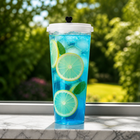 Gobelets en plastique réutilisables avec logo, vente en gros, impression personnalisée, jetables