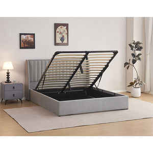 Cama King Size Personalizada con Almacenamiento, Estructura de Cama Tapizada en Madera para Dormitorio - Product Image 2