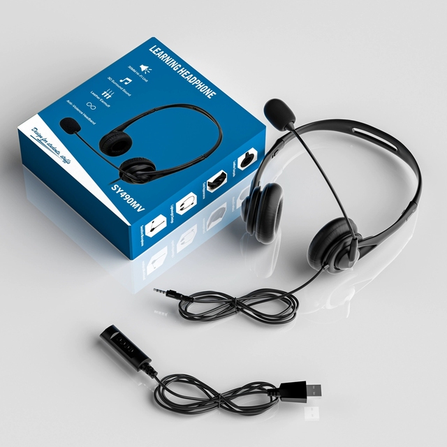 Student Exam Wired USB Headset for Business Operators Special Computer Listening Headset Wholesale Telephone Headsets
