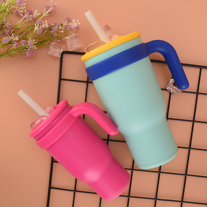 Vaso Térmico Personalizado de Acero Inoxidable de 14oz para Niños con Asa, Tapa y Popote, Antiderrames, Aislado, para Regalo Escolar con Logo, Venta al por Mayor - Product Image 1
