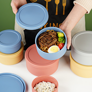 Boîte à bento en silicone durable, empilable, sans BPA, pour l'emballage alimentaire, avec couvercle anti-fuite, micro-ondable et réutilisable - Product Image 2