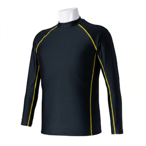 Chemise de compression à manches longues pour homme, en spandex et polyester noir, à séchage rapide, pour l'entraînement et les sports nautiques - Product Image 3