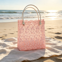 Sac fourre-tout élégant en crochet rectangulaire imperméable pour la plage, le shopping, ou comme sac à bandoulière