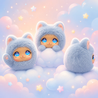 Peluche IA Mignonne avec Yeux Lumineux, Compagnon Émotionnel, Animal en Peluche Interactif 4G ESIM avec Chat Vocal, Cadeau pour Enfant 10cm, 5-7 Ans