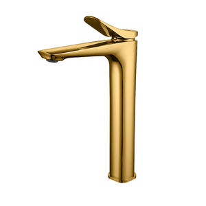 Simple Modern Style High Basin Faucet Brass Hot and Cold Countertop Basin Mixer Single Hole Chrome Gray Faucet - Product Image 6