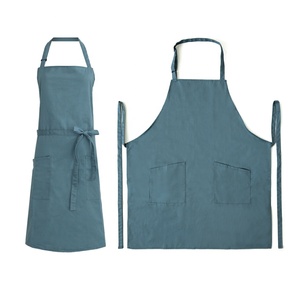 Toptan özel Logo siyah pamuk Polyester su geçirmez şef barbekü pişirme temizleme mutfak önlükleri Cafe restoranlar mutfak önlüğü - Product Image 6