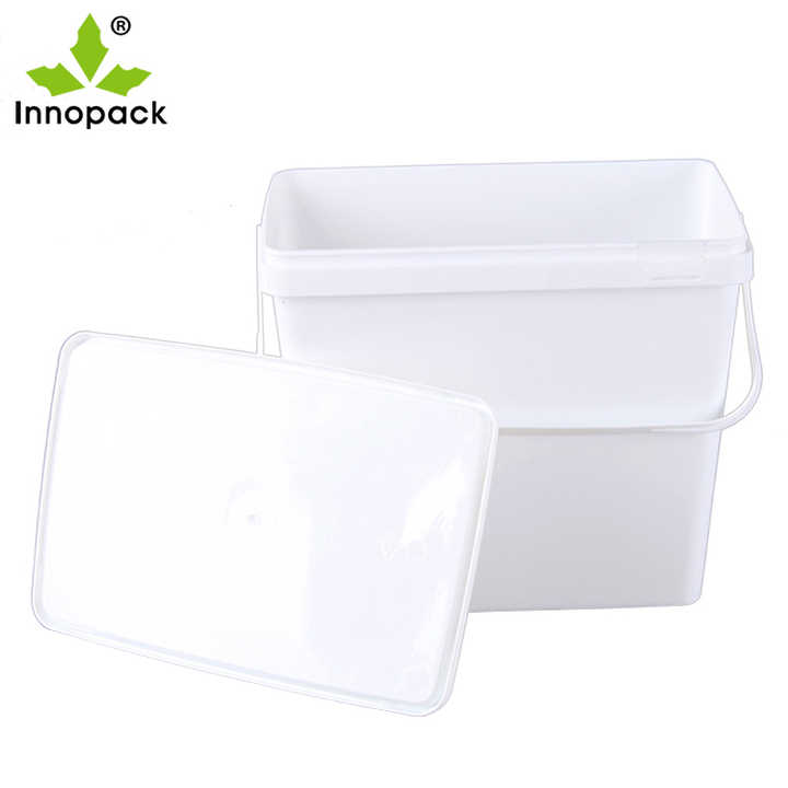 Cheap factory white 3.7L 4L 9L rectangular square plastic pail bucket