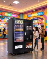 Distributeur automatique de boissons et de collations vertical commercial 2 en 1, système de paiement multiple, écran tactile