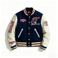 Blousons de baseball style hip-hop Factory Street pour hommes, sweat-shirts surdimensionnés brodés sur mesure, blouson universitaire Letterman