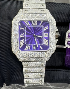 <span class=keywords><strong>Orologio</strong></span> da uomo hip-hop 2026 di ultima generazione con quadrante quadrato tempestato di zirconi e quadranti rosso, verde, blu, <span class=keywords><strong>viola</strong></span>, bianco, nero - Product Image 1