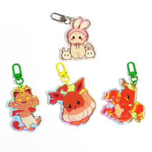 Vente en gros personnalisée acrylique époxy dégradé porte-clés breloques colorées pour Anime Convention - Product Image 1