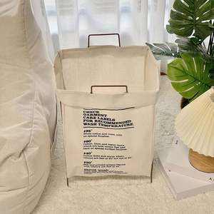 Canvas <b>Laundry</b> Basket Foldable <b>Laundry</b> <b>Bags</b> with Steel Frame for Washing - Product Image 4