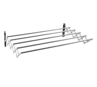 Porte-serviettes mural pliable en aluminium à prix d'usine, extensible, à un seul niveau, séchoir à linge en métal pour la cuisine