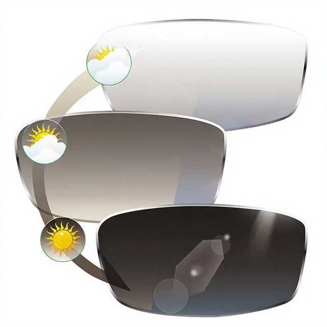 High Quality One-piece HMC Style Photochromic Grey Lens Flash Mirror Red Coating Outdoor Eye Protection Sunglasses High Index