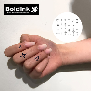 <span class=keywords><strong>Tatuaje</strong></span> Semipermanente Boldink Negro con Símbolos Pequeños de Sol, <span class=keywords><strong>Luna</strong></span> y Estrella, Resistente al Agua, Larga Duración (2 Semanas), Tinta Jagua - Product Image 4