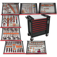 Ensemble d'outils de 322 pièces de haute qualité à 7+1 tiroirs, chariot modulaire robuste pour atelier de réparation automobile, vente chaude, OEM, directement de l'usine