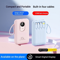Nouvelle batterie externe portable 3C haute capacité 206 avec 4 câbles, affichage numérique intelligent, compatible extérieur, station d'alimentation