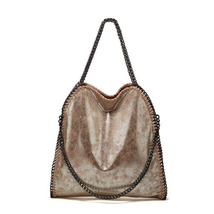 Venta al por mayor de gran capacidad de señora Tote Bags Moda Único Bolso de hombro de cuero de la PU de las mujeres de la cadena del cubo Bolsos - Product Image 4