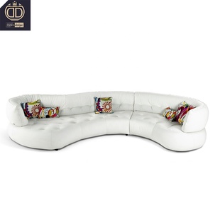 Sofá individual de diseño único de lujo italiano con forma inusual de cuero blanco SENSE ROCHE BOBOIS - Product Image 2