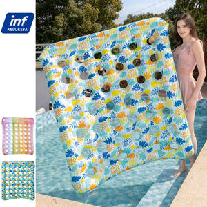 Colchón Flotante Doble Reforzado con Respaldo, Diseño de Hoja Perforada, Cama Flotante Inflable para Piscina, Ideal para Fiestas de Verano - Product Image 5