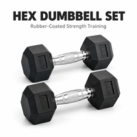 Mancuernas Hexagonales de Goma AUGER al por Mayor, de 1-50 kg, Pesas Comerciales para Gimnasio con Logotipo Personalizado OEM ODM