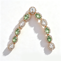 Clips de chaussures en strass en forme de V ovale, accessoires de luxe pour les pieds, pour sandales et tongs d'été