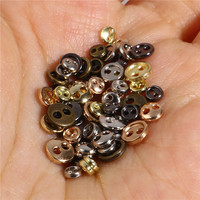 Fabrication de cartes à la main, boutons de Scrapbooking, couture de 3/4/5/mm, Mini boutons métalliques pour vêtements de poupée DIY, boucles rondes à 2 trous
