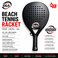Pala de Tenis Playa de Fibra de Carbono Personalizada 3K 12K 18K con Núcleo de EVA y Superficie Rugosa, Raqueta Profesional OEM ODM, Venta al por Mayor de Fábrica
