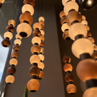 Luminaire suspendu LED moderne de luxe personnalisé en marbre empilé, hauteur réglable, pour escalier, hôtel, villa