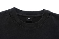 T-shirt à manches longues pour homme, personnalisé, surdimensionné, noir délavé, avec impression DTG motif palmier, effet vieilli et usé, style streetwear