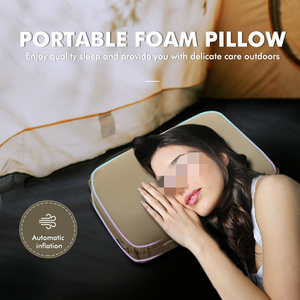 調節可能なポータブル旅行枕医療用ネックサポートメモリーフォーム付き弾性ヘッドレストウェアラブル飛行機枕クッション - Product Image 4