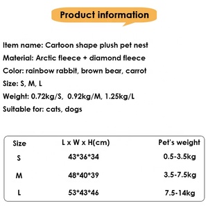 Nido plegable de lujo para mascotas, caseta de perro y gato, cueva, cama extraíble, lavable, acolchada, cálida, interior, para invierno - Product Image 5