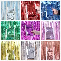 Tinsel Tinsel Backdrop 1m*2m Multiple Size Many Colors Metallic Tinsel Foil Fringe Door Curtains For Party Photo Backdrop