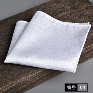 Người Đàn Ông Của Trắng Khăn Tay Jacquard Đồng Bằng Gấp Vuông Hoa Người Đàn Ông Của Phù Hợp Với Phụ Kiện Trong Kho - Product Image 5