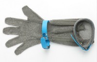 Gants en maille résistants aux coupures avec protection pour le bras et la main de 15 cm de long, protection pour les mains et les bras, sangle en plastique