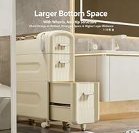 Meuble de rangement à tiroirs roulants en plastique multi-niveaux, fin et tendance, pour la maison, la salle de bain, ou comme organisateur d'objets divers pour espaces étroits
