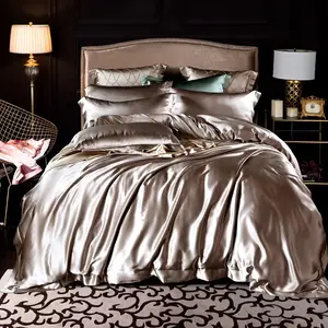 ชุดเครื่องนอนผ้าไหมหม่อนบริสุทธิ์ผ้าปูเตียงผ้าไหมหม่อนบริสุทธิ์แผ่นผ้าไหมน้ำแข็ง100% สั่งทำได้