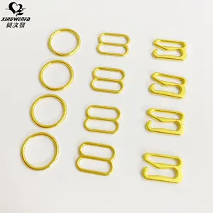 Ökologisch-freundlicher nickel-freier 10mm-Metallschnalle Gold-Zink-Legierung-BH-Ring und Schieberhaken-BH-Metallband-Einstellungsstück