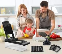 Vente en gros usine : Coupe-légumes multifonction 14-en-1, hachoir à légumes et oignons, mandoline, outils de cuisine