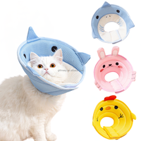 Collier de récupération pour chien et chat en tissu maillé en forme d'animal mignon, respirant et doux, après chirurgie, collier élisabéthain pour animaux de compagnie